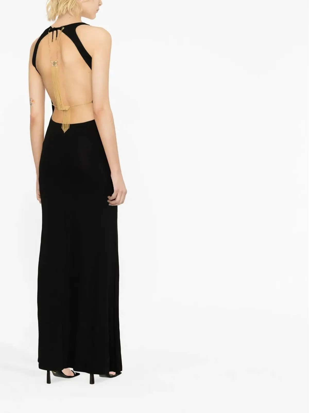 Elisabetta Franchi オープンバックエンベリッシュドガウン - 画像3