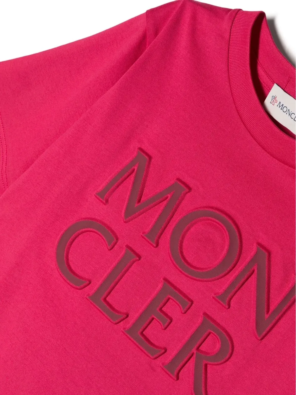 Moncler Enfant ロゴ刺繍 クルーネック Tシャツ - ピンク - 画像3