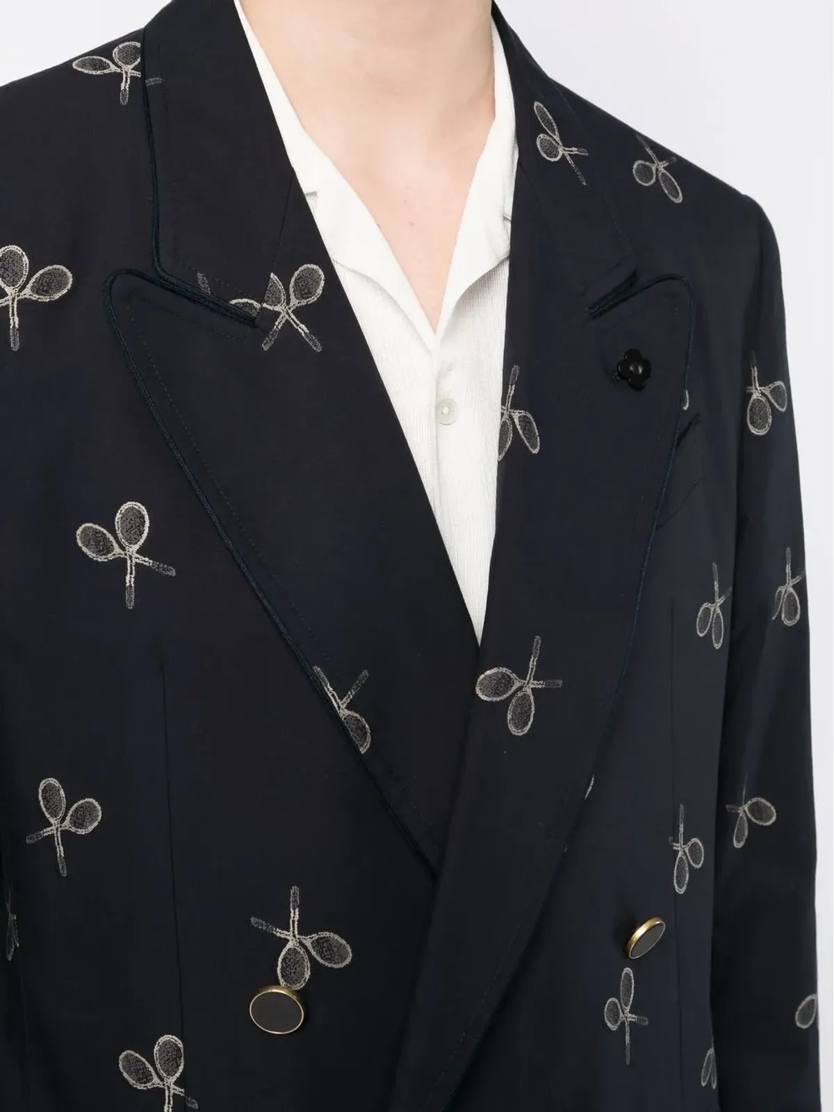 Lardini ラケット柄 ダブルブレスト ブレザー - 画像5