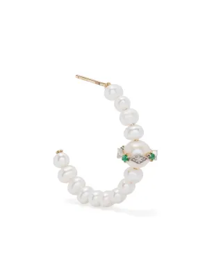 Pascale Monvoisin Chelsea N°1 パールとダイヤモンドのフープピアス - サムネイル1