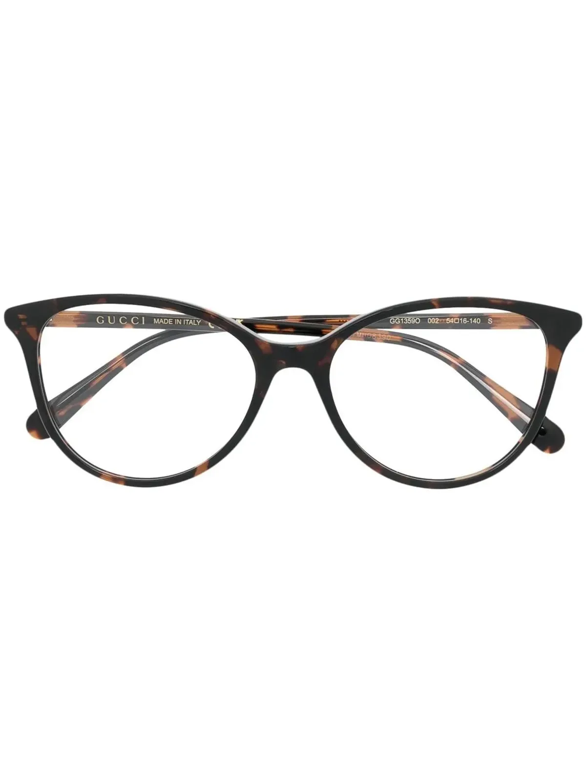 Gucci Eyewear べっ甲調丸型フレーム眼鏡 - 画像1