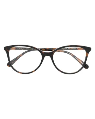 Gucci Eyewear べっ甲調丸型フレーム眼鏡 - サムネイル1