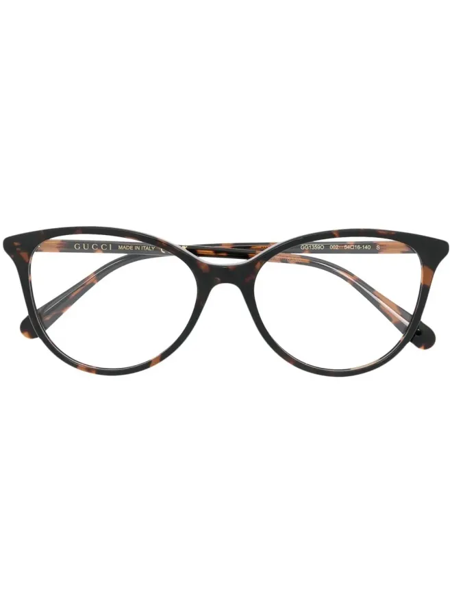 Gucci Eyewear Gucci Eyewear べっ甲調丸型フレーム眼鏡の商品画像