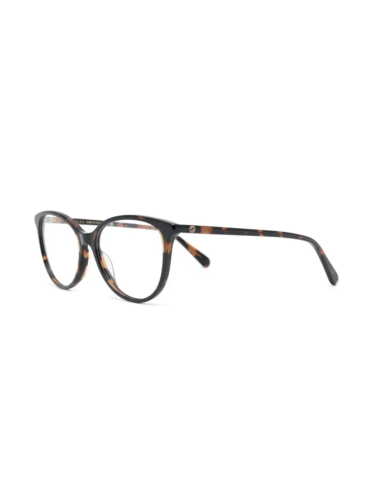 Gucci Eyewear べっ甲調丸型フレーム眼鏡 - 画像2