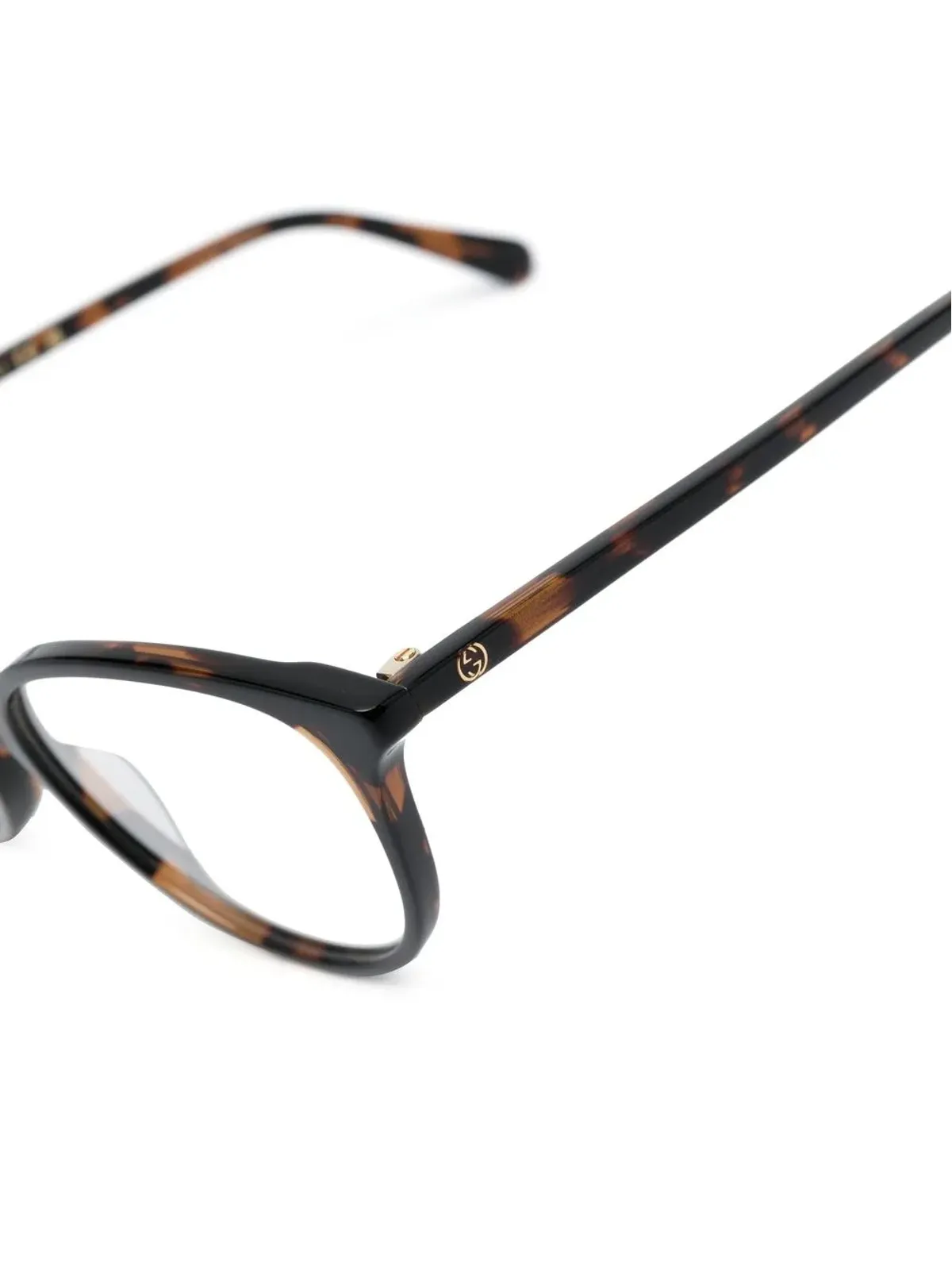 Gucci Eyewear べっ甲調丸型フレーム眼鏡 - 画像3