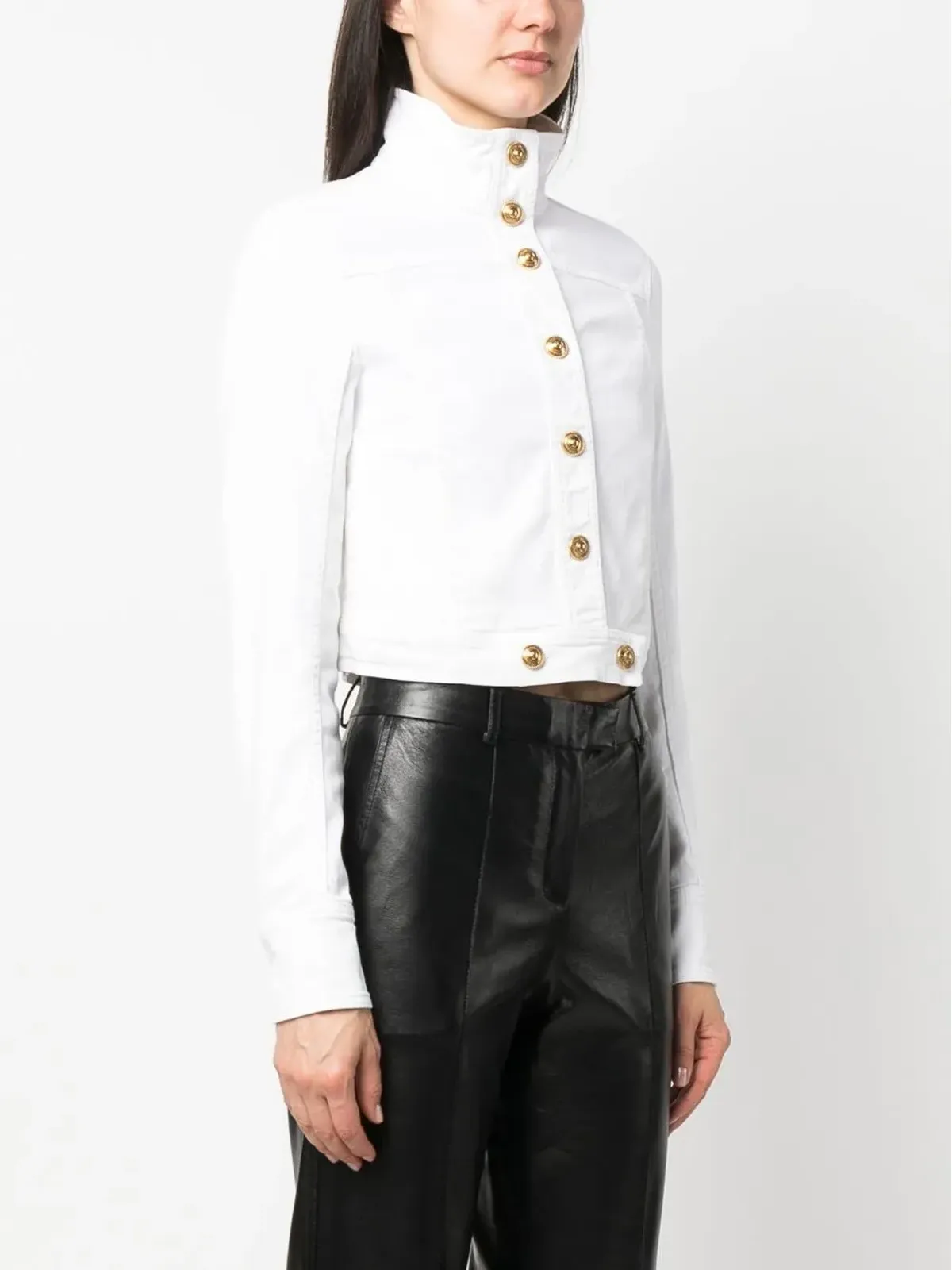 Versace Jeans Couture ロゴパッチ付きクロップドジャケット - 画像3