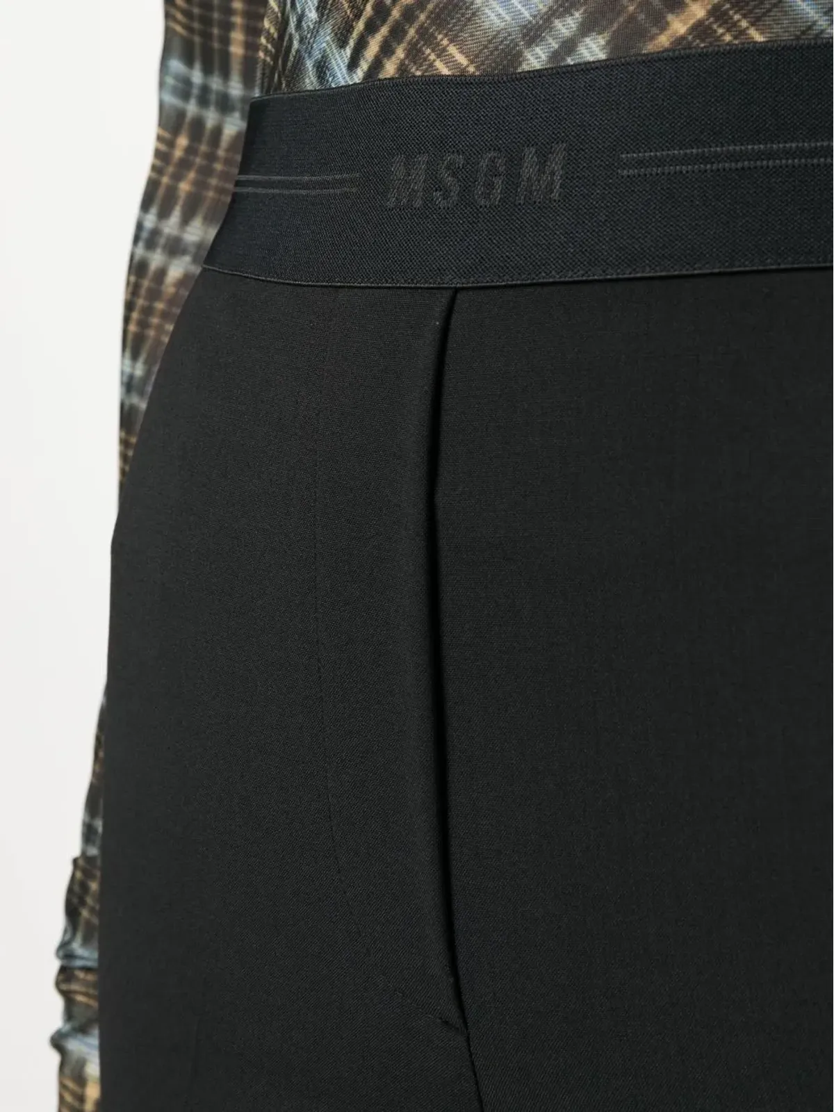 MSGM ロゴウエストバンド クロップドパンツ - 画像5