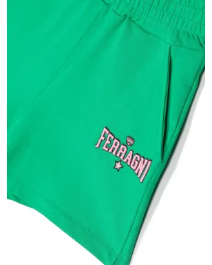 Chiara Ferragni Kids ロゴ刺繍トラックショーツ - サムネイル3