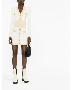 Balmain エンボスボタン付きニットミニドレス - サムネイル2