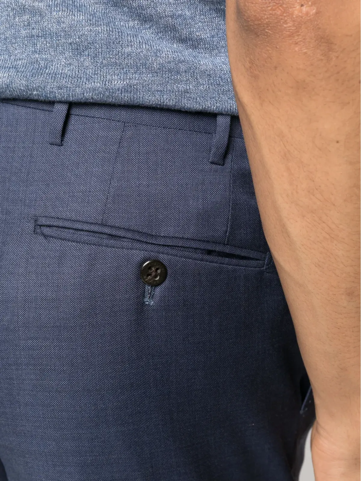 Corneliani スリムカット テーラードパンツ（ブルー） - 画像5