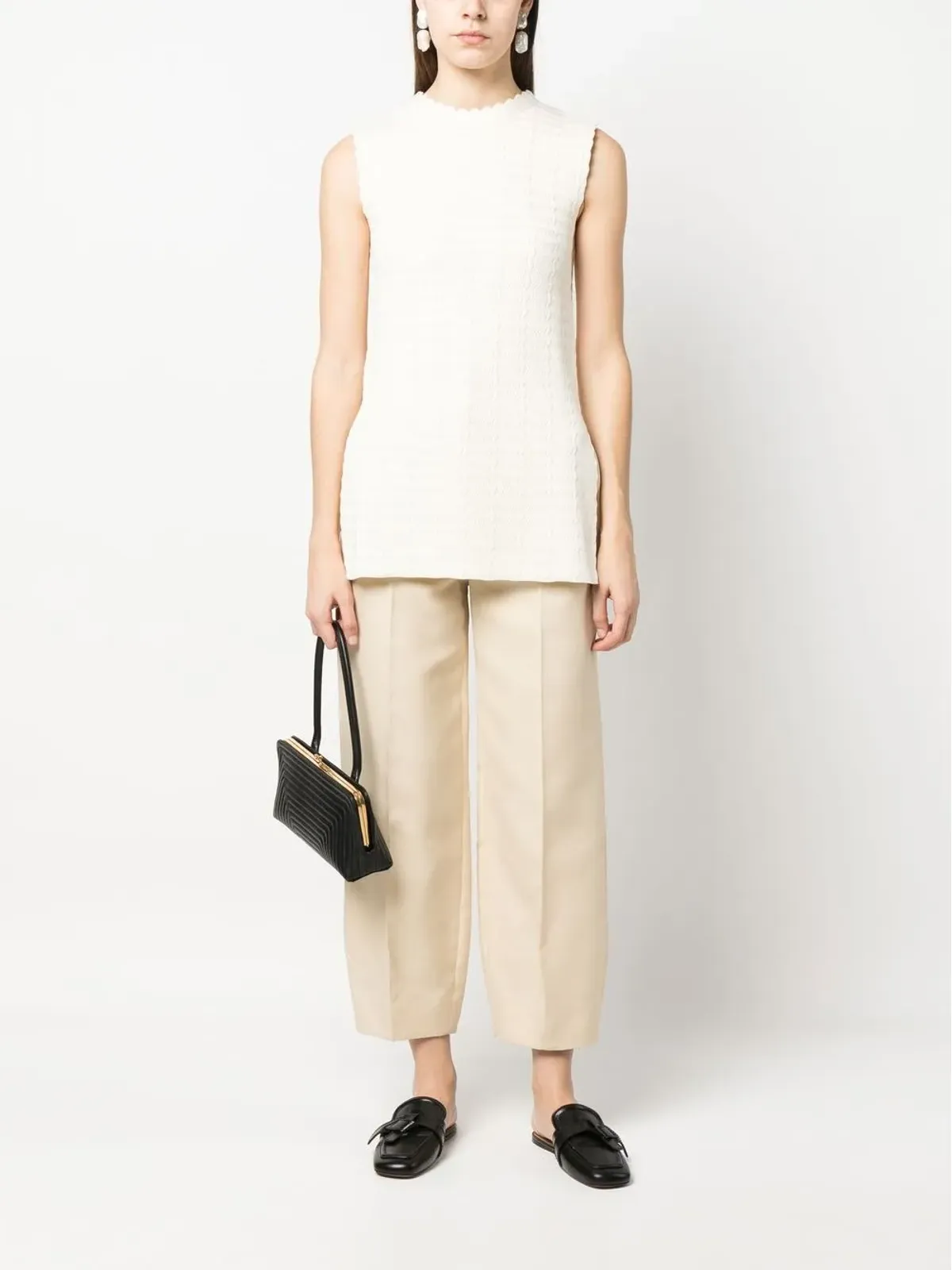 Jil Sander ノースリーブ ジグザグ柄 スウェット - 画像2