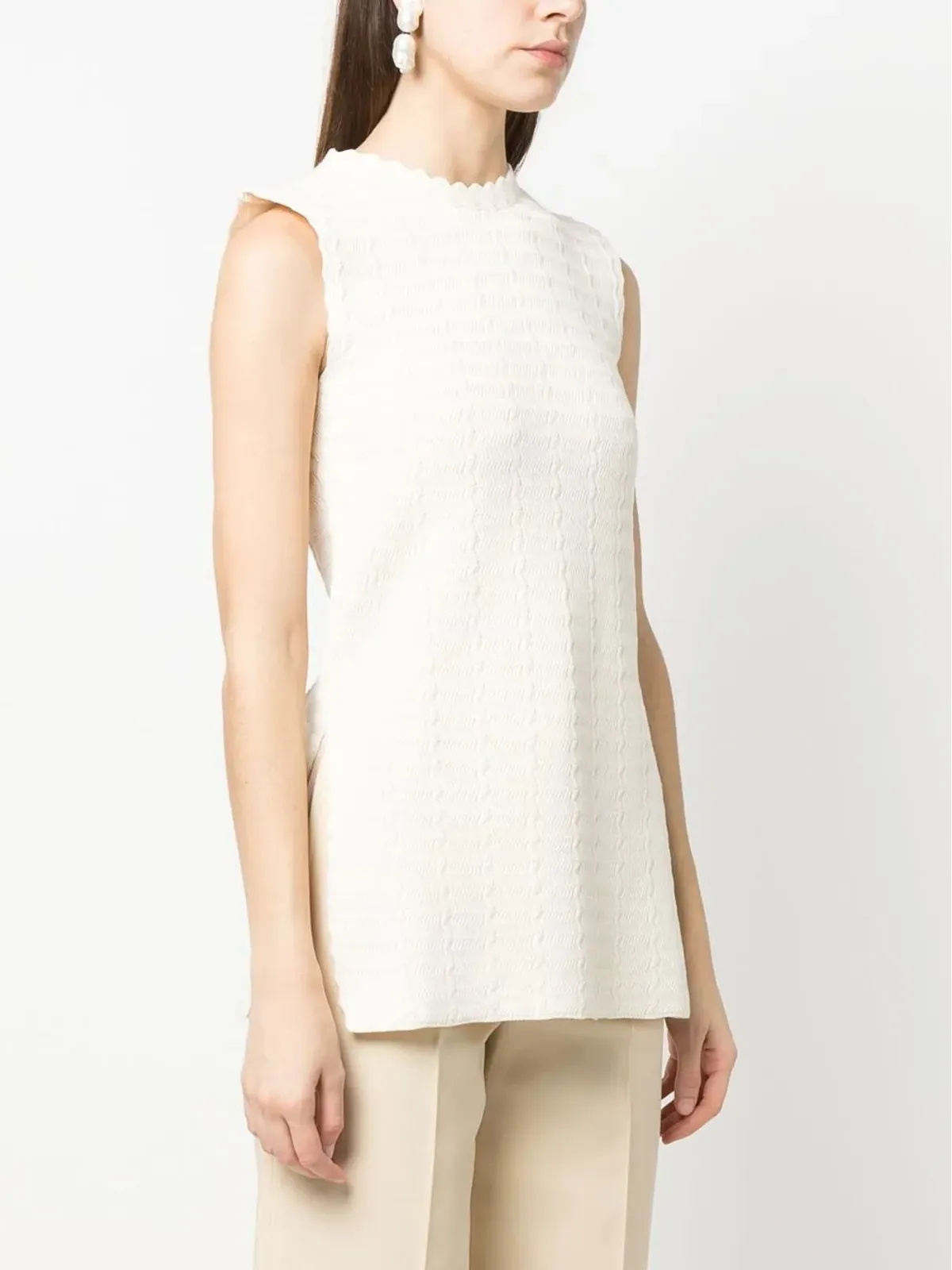 Jil Sander ノースリーブ ジグザグ柄 スウェット - 画像3