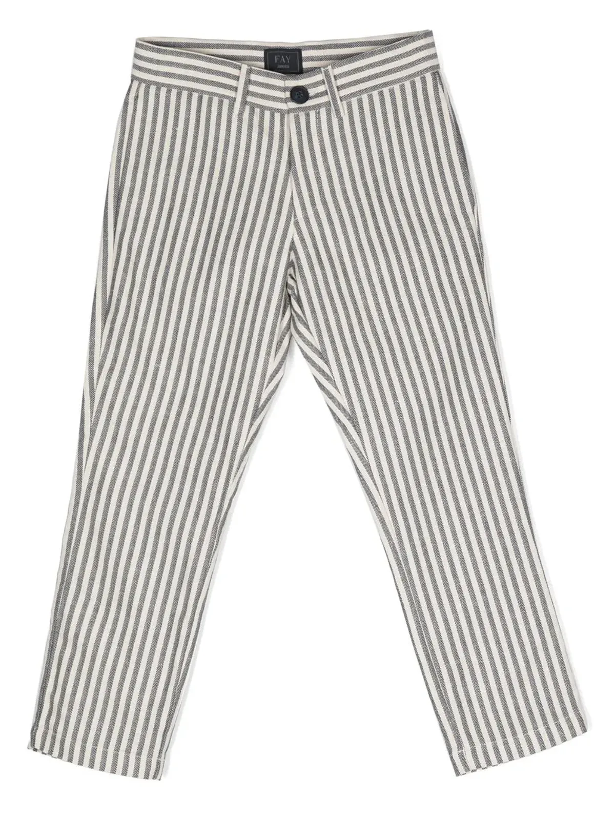 Fay Kids ストライプ柄コットンリネン混パンツ - 画像1