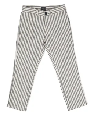 Fay Kids ストライプ柄コットンリネン混パンツ - サムネイル1
