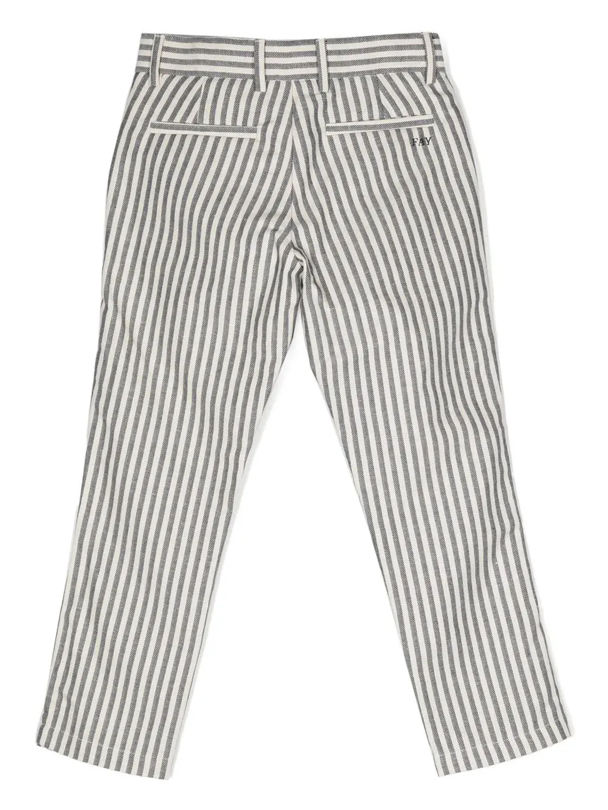 Fay Kids ストライプ柄コットンリネン混パンツ - 画像2