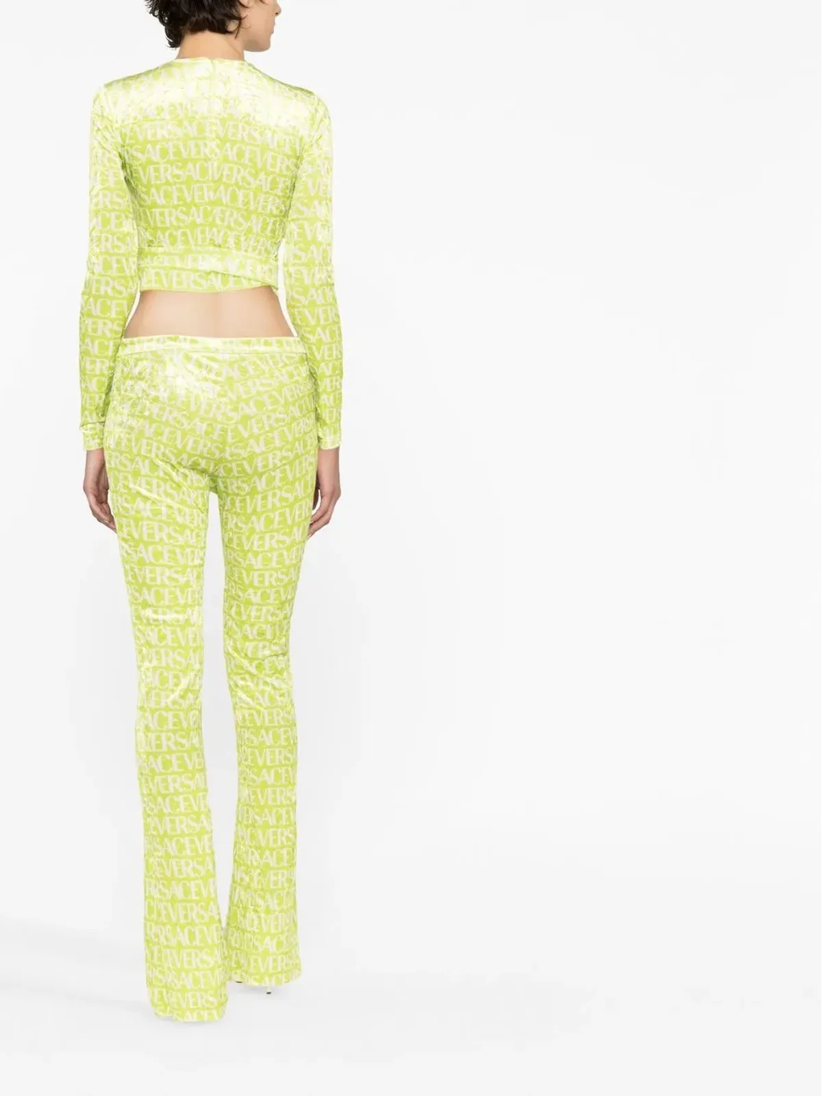 Versace ロゴプリント フレアパンツ - 画像4