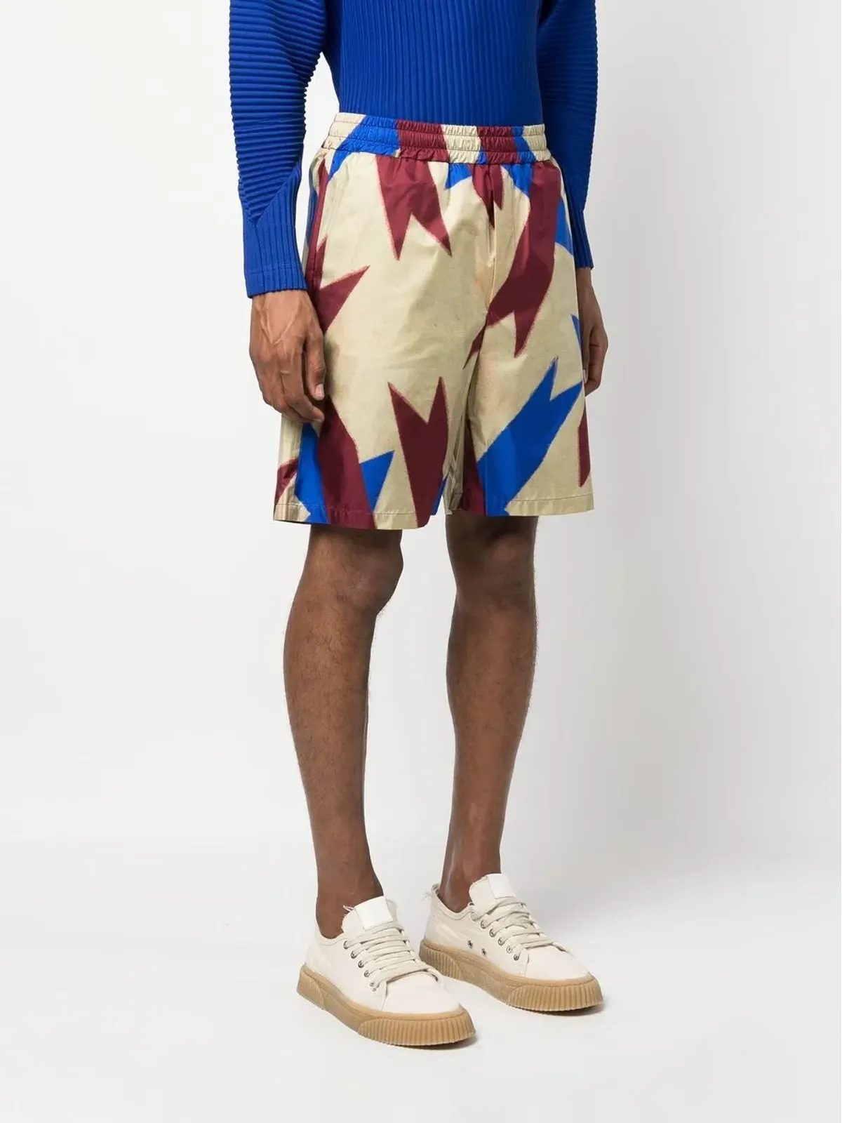 Pierre-Louis Mascia 抽象プリント・シルクショートパンツ - 画像3