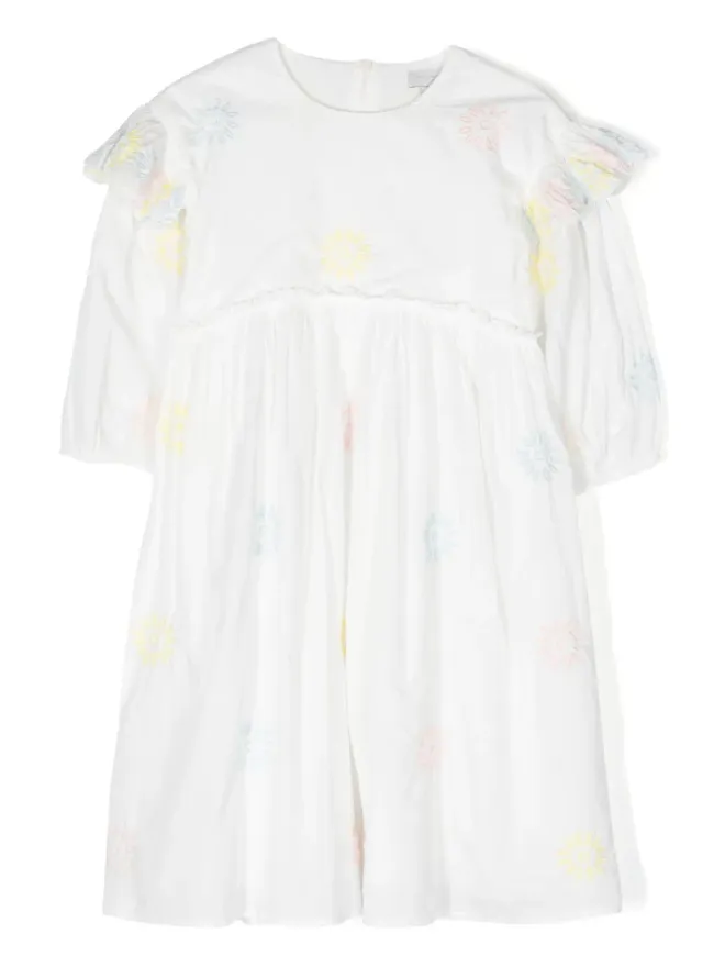 Stella McCartney Kids Stella McCartney Kids 花柄刺繍入りオーガニックコットンのドレス - ホワイトの商品画像