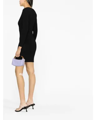 Alexander Wang レイヤードネックラインディテールドレス - ブラック - サムネイル3