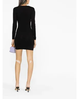 Alexander Wang レイヤードネックラインディテールドレス - ブラック - サムネイル4