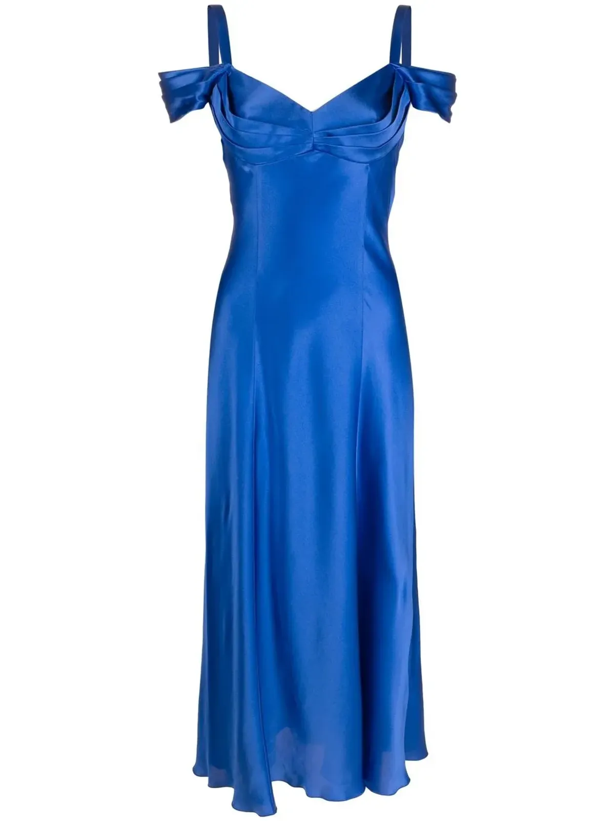 Alberta Ferretti ドレープシルクドレス - 画像1