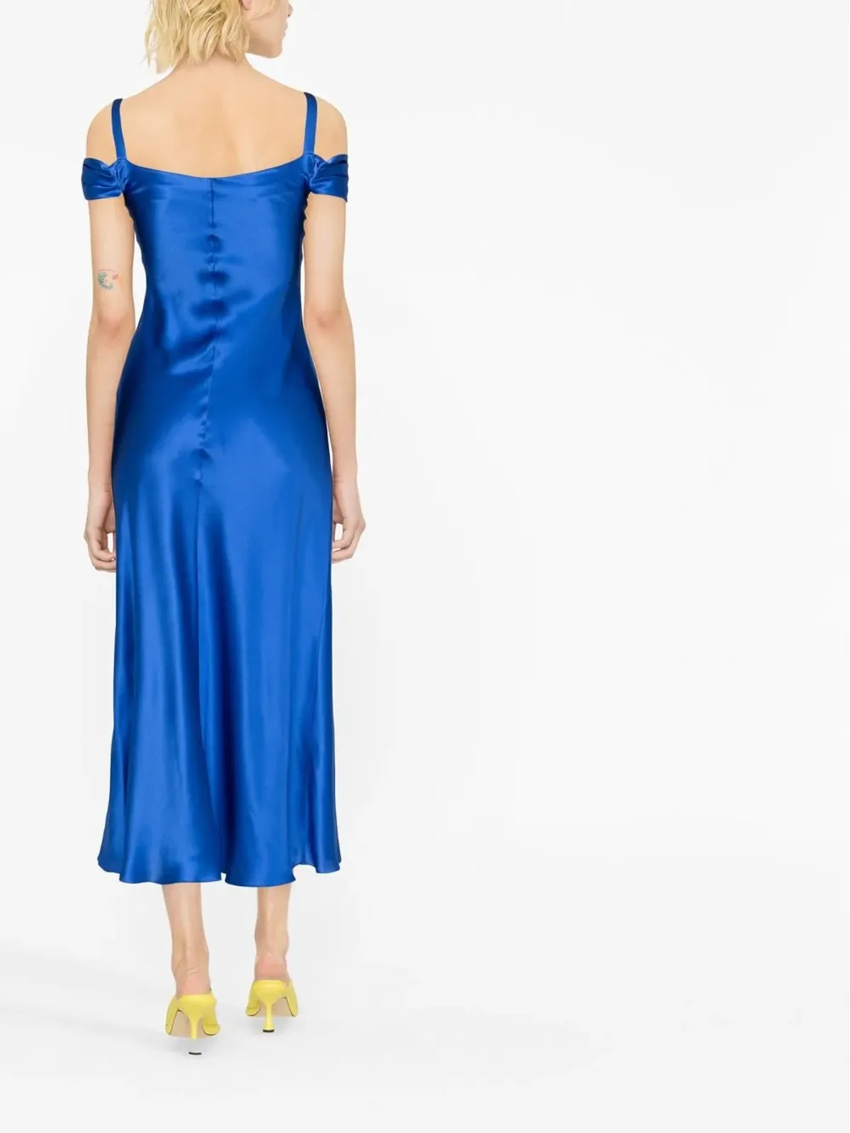Alberta Ferretti ドレープシルクドレス - 画像4