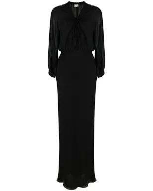 Saint Laurent シアーパネルド シルク マキシドレス - サムネイル1