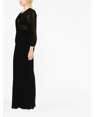 Saint Laurent シアーパネルド シルク マキシドレス - サムネイル4