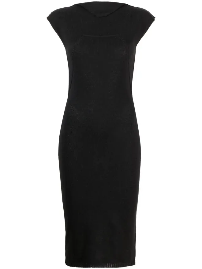 Rick Owens Rick Owens キャップスリーブ付きニットミディドレス（ブラック）の商品画像