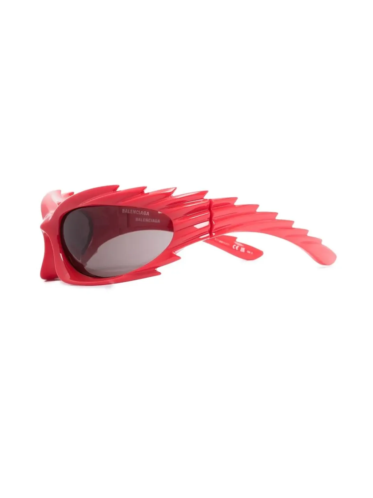 Balenciaga Eyewear セラテッド・ジオメトリックフレーム サングラス - レッド - 画像2