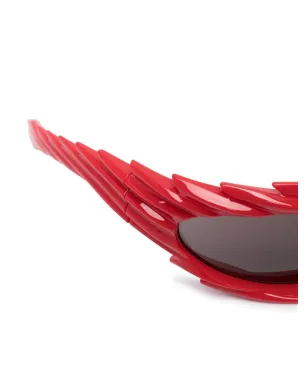 Balenciaga Eyewear セラテッド・ジオメトリックフレーム サングラス - レッド - サムネイル3