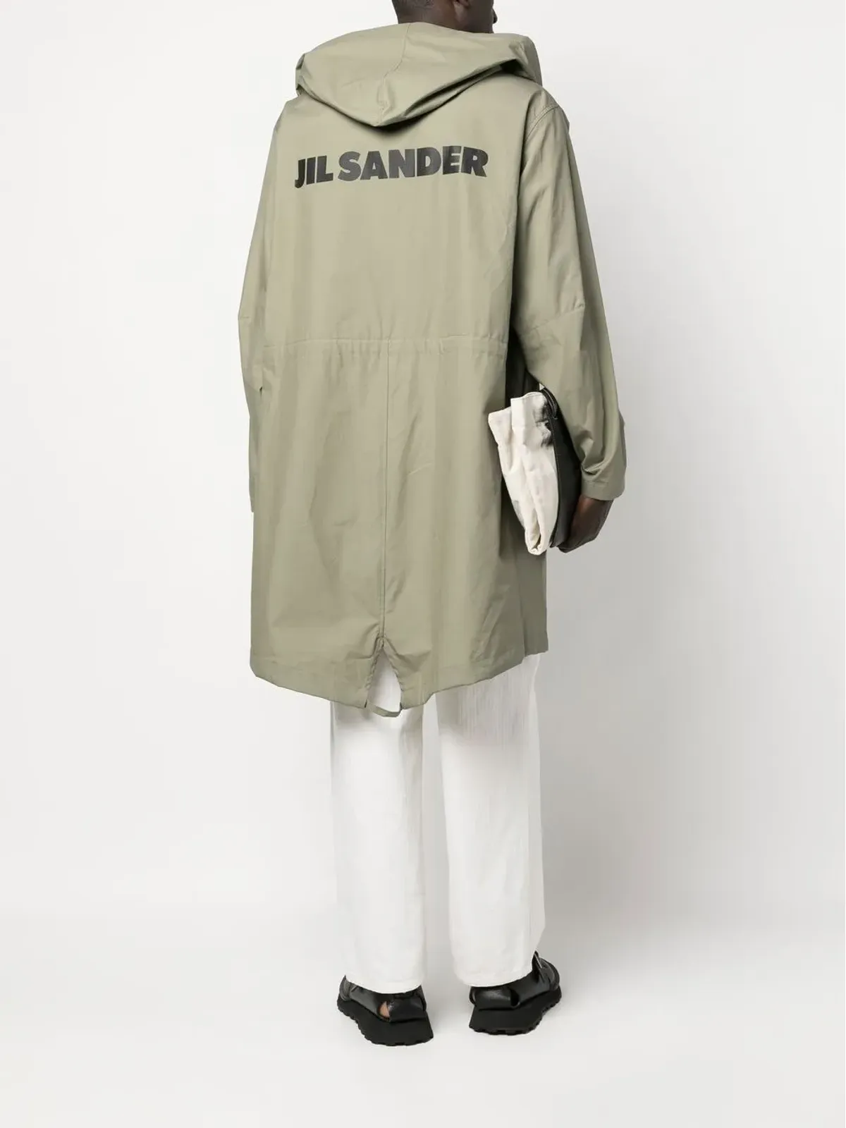 Jil Sander 背面ロゴプリントのフード付きコート - 画像2