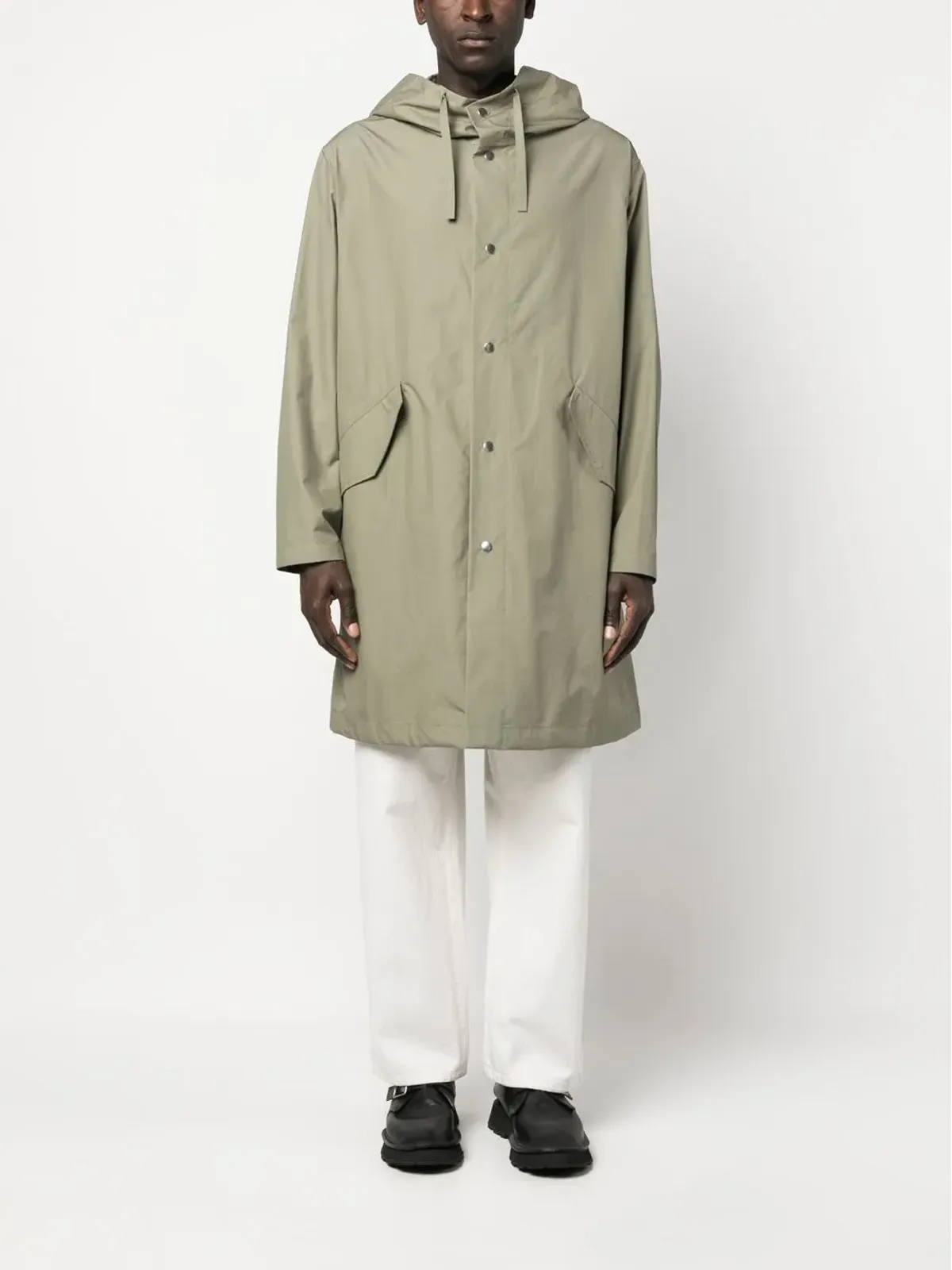 Jil Sander 背面ロゴプリントのフード付きコート - 画像3