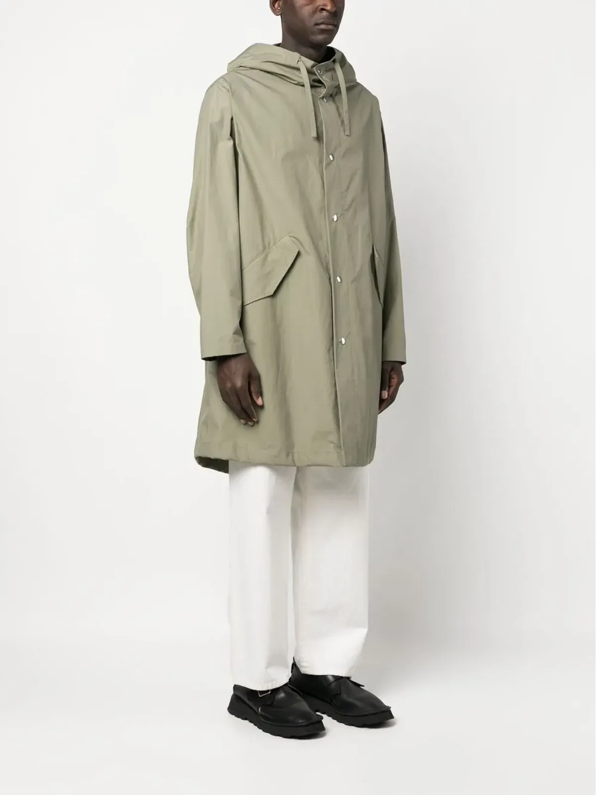 Jil Sander 背面ロゴプリントのフード付きコート - 画像4