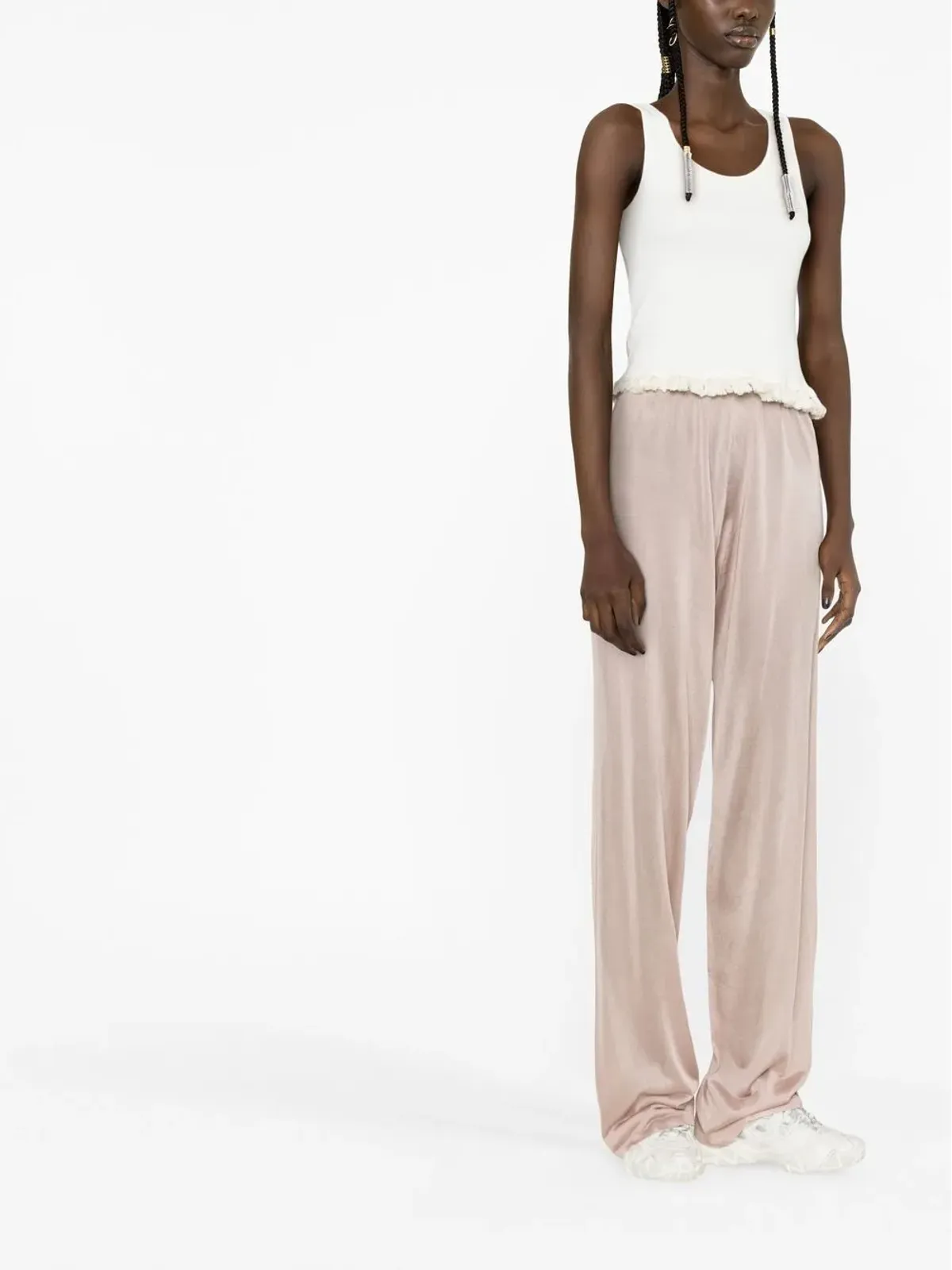 Maison Margiela エラスティケイテッドニットパンツ ピンク - 画像4