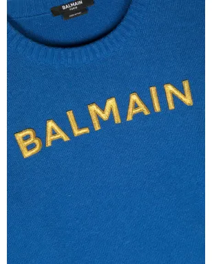 Balmain Kids 刺繍ロゴ クルーネック ジャンパー - サムネイル3