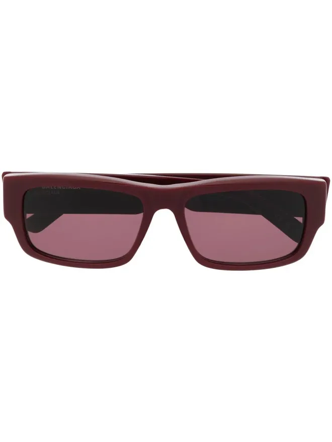 Balenciaga Eyewear Balenciaga Eyewear レクタングルフレーム サングラス - レッドの商品画像