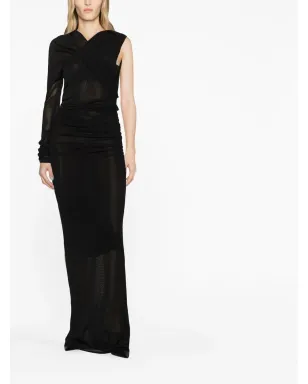 Saint Laurent セミシアー片袖ロングドレス - サムネイル2