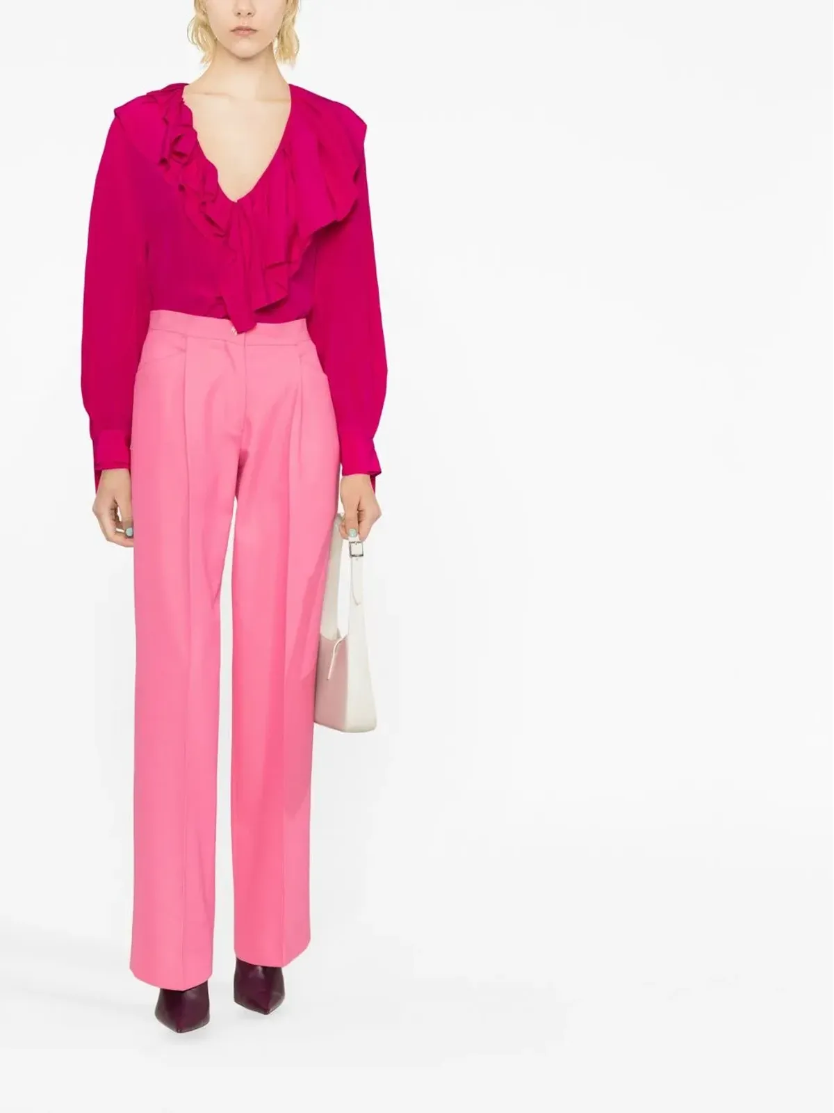 Victoria Beckham フリル付きシルクブラウス - 画像2