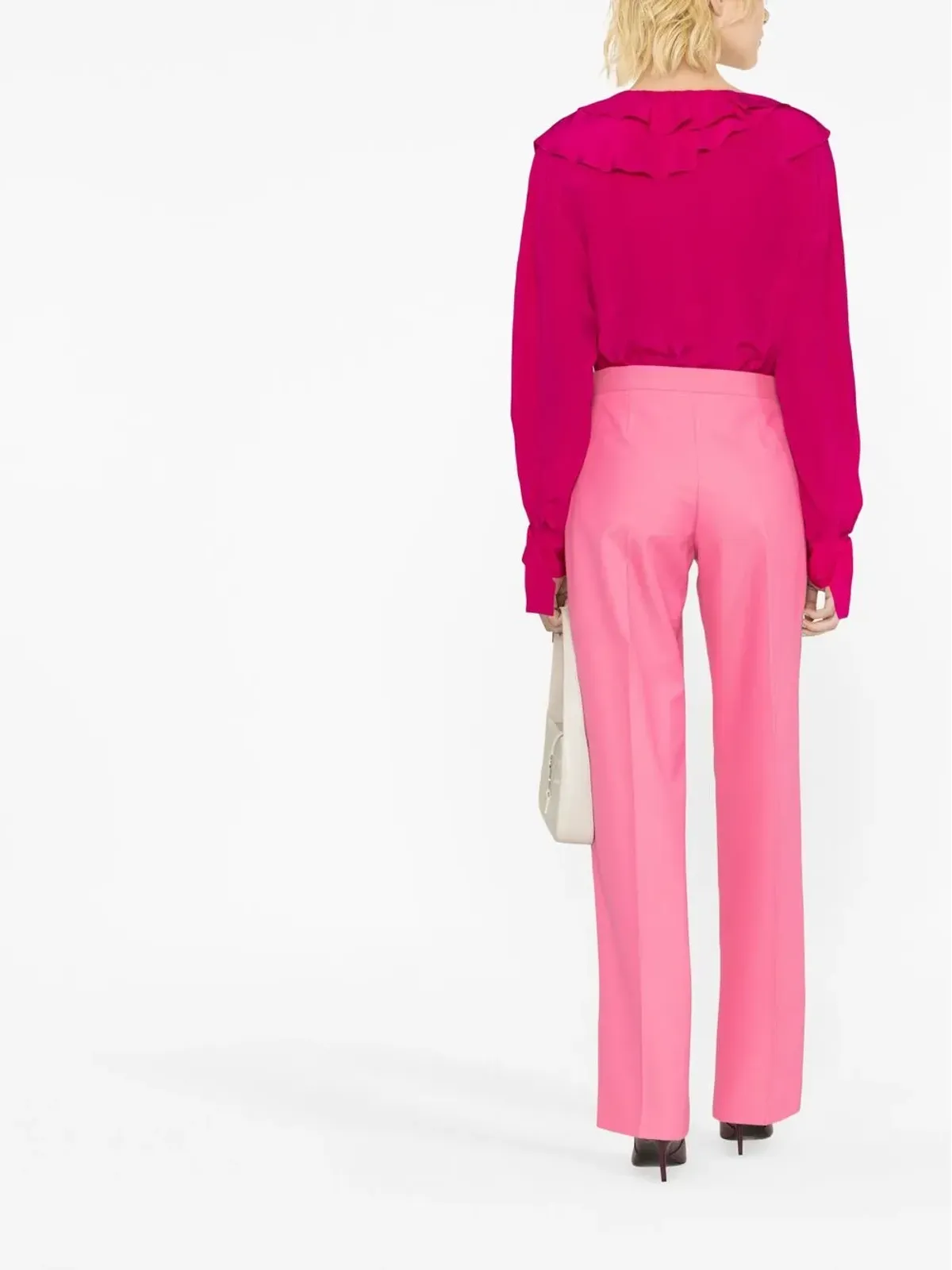 Victoria Beckham フリル付きシルクブラウス - 画像3