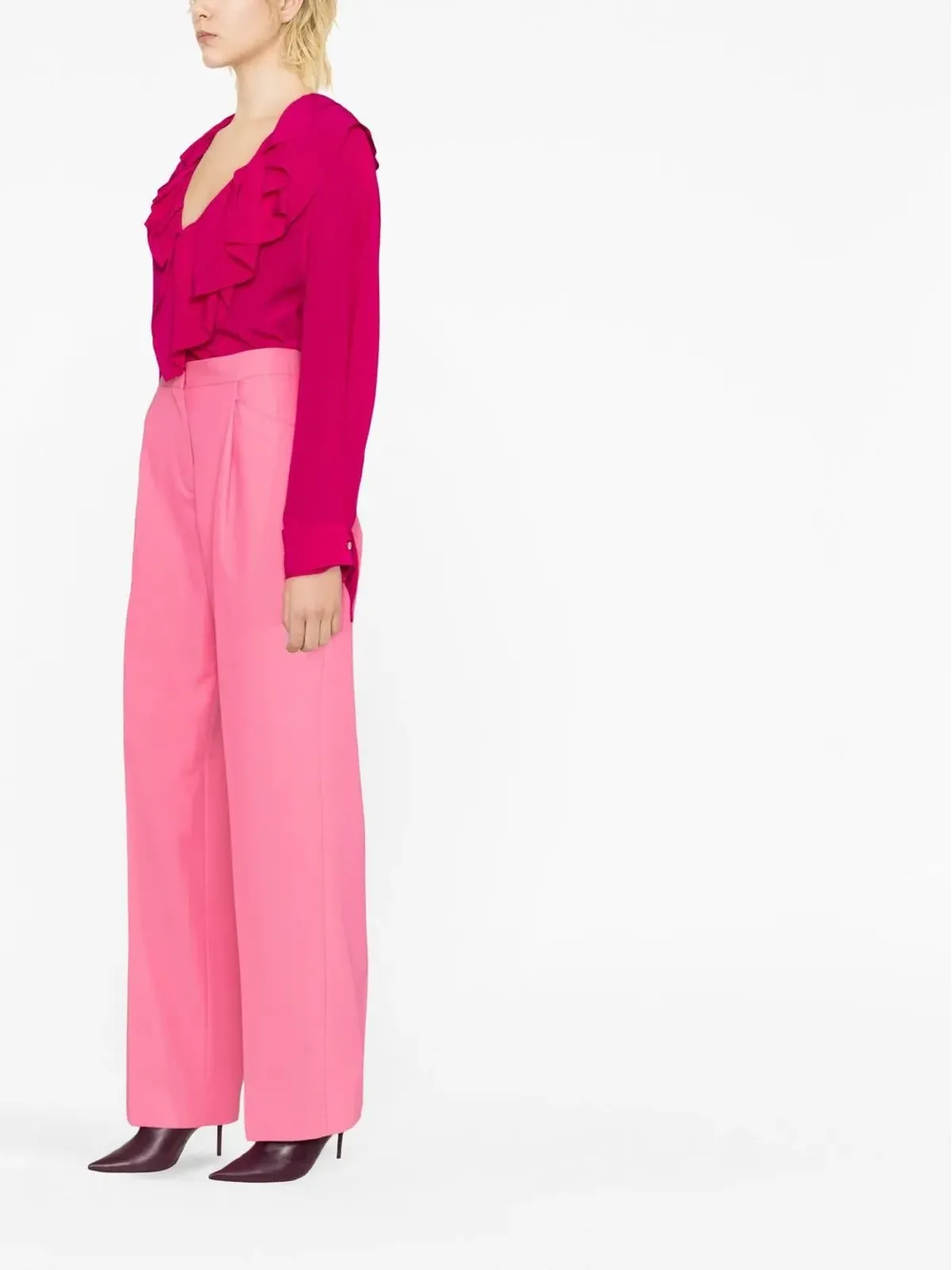 Victoria Beckham フリル付きシルクブラウス - 画像4