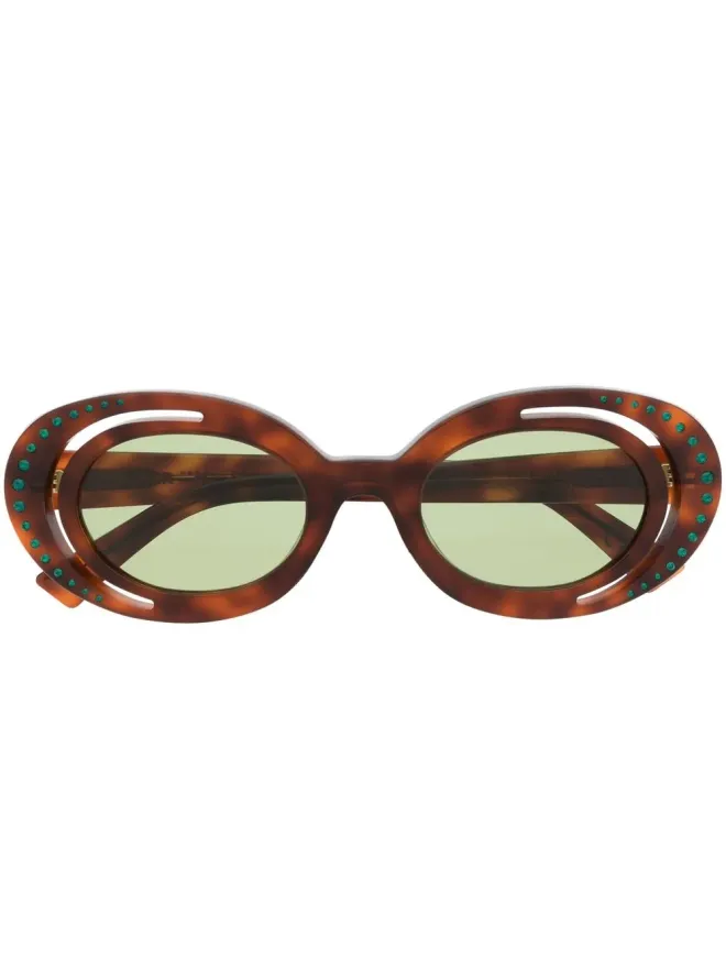 Marni Eyewear Marni Eyewear Zion tortoiseshell oval-frame sunglassesの商品画像