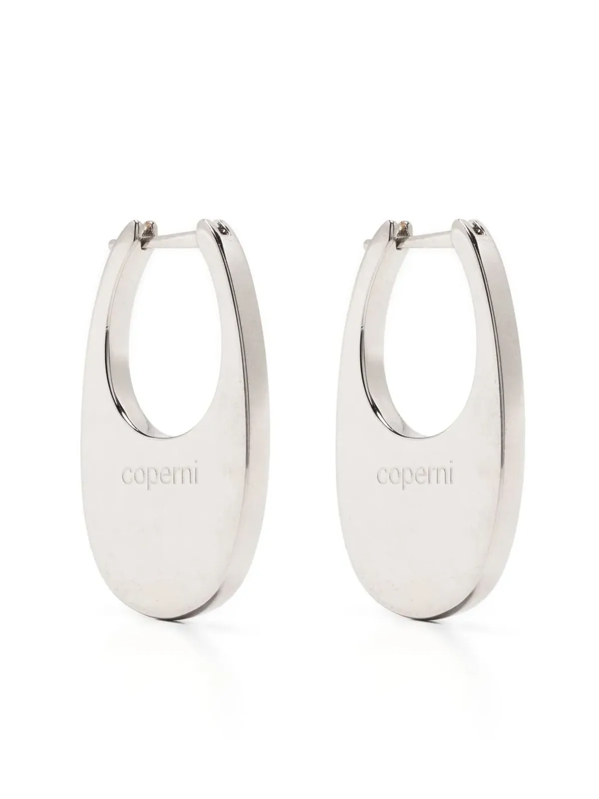 Coperni ミディアムスワイプ ロゴ イヤリング（シルバー） - 画像1