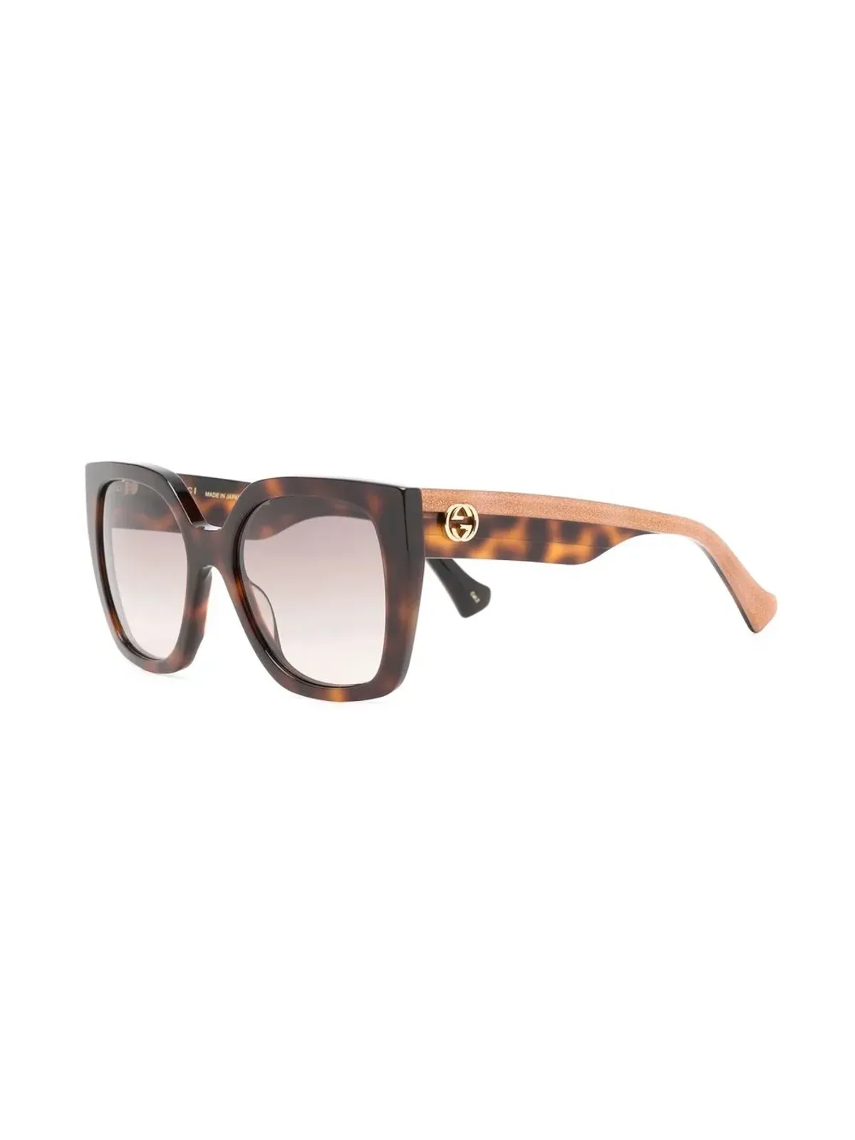 Gucci Eyewear べっ甲柄スクエアフレーム サングラス（ブラウン） - 画像2