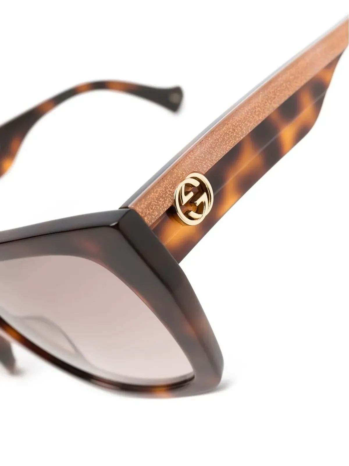 Gucci Eyewear べっ甲柄スクエアフレーム サングラス（ブラウン） - 画像3