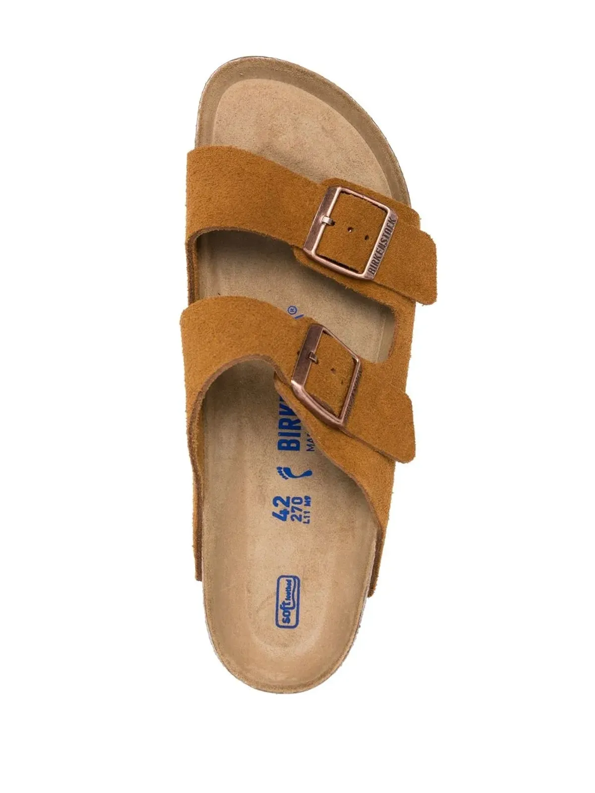 Birkenstock アリゾナ SFB カーフスエード サンダル - ブラウン - 画像4