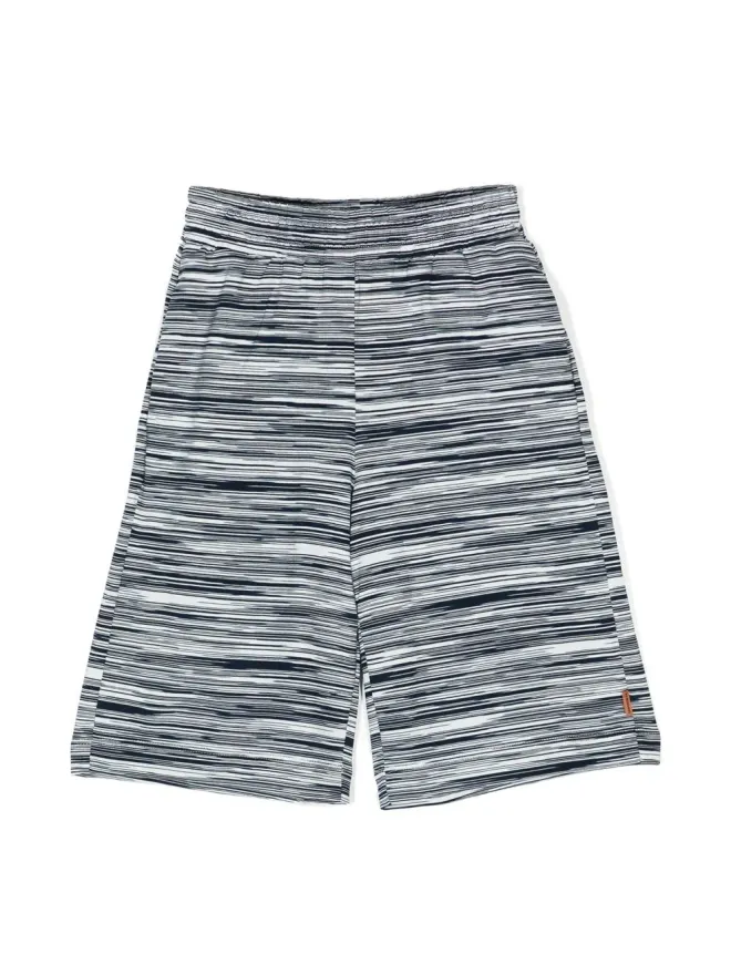 Missoni Kids Missoni Kids ロゴパッチ付き細編みショートパンツの商品画像