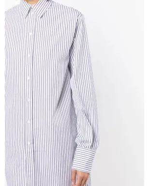 SA SU PHI ストライプ柄シルクシャツドレス ブルー - サムネイル5