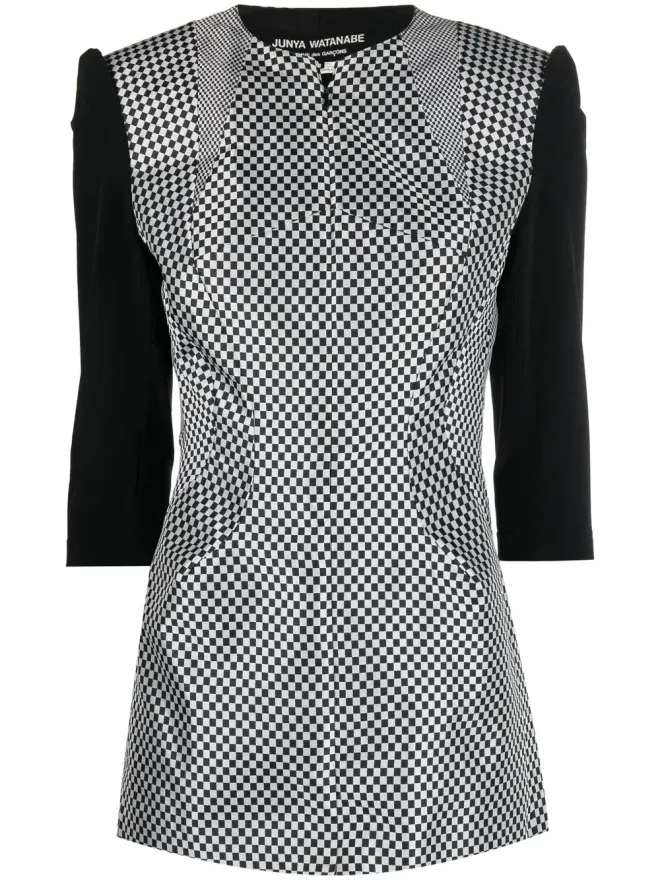 Junya Watanabe Comme des Garçons Pre-Owned Junya Watanabe Comme des Garçons Pre-Owned ビンテージ 2000年代 チェッカーボード柄 ジャケット ブラックの商品画像