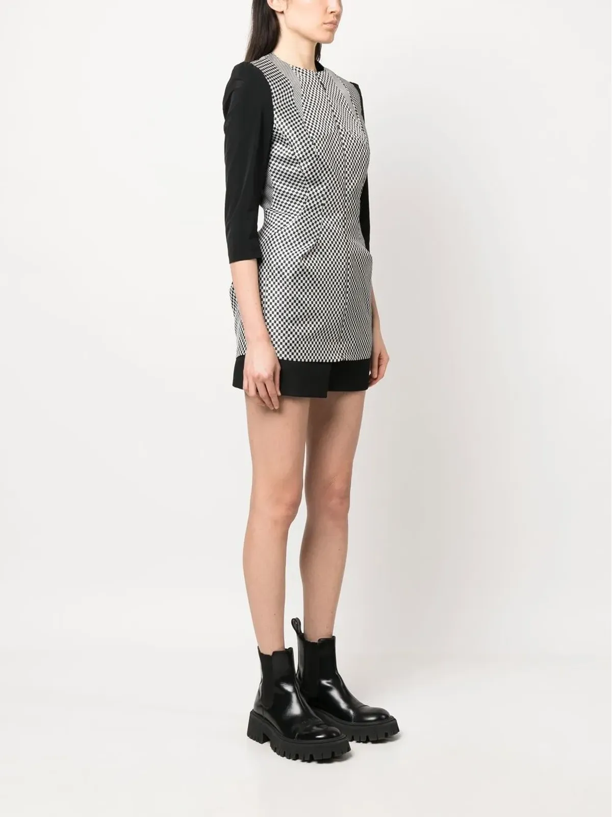 Junya Watanabe Comme des Garçons Pre-Owned ビンテージ 2000年代 チェッカーボード柄 ジャケット ブラック - 画像3
